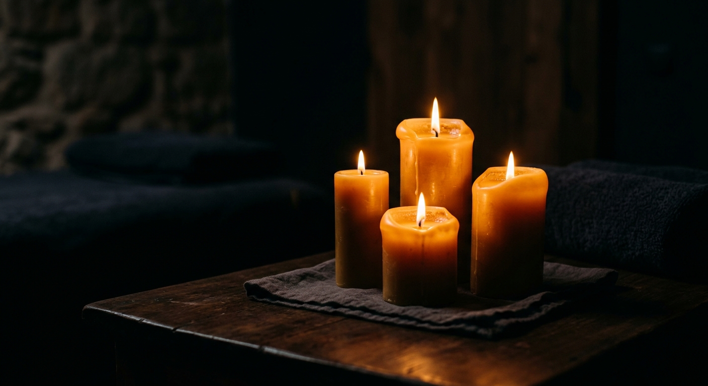 Velas acesas em ambiente íntimo